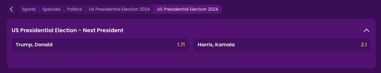 betting odds us presidential election