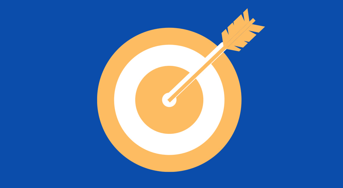 Bull's eye arrow and target