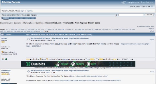 SatoshiDice Forum